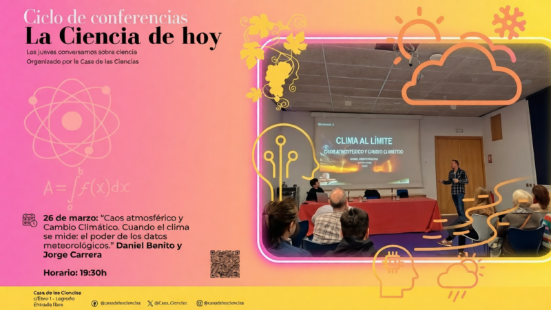 Conferencia sobre caos atmosférico en la Casa de las Ciencias: datos y Snowy