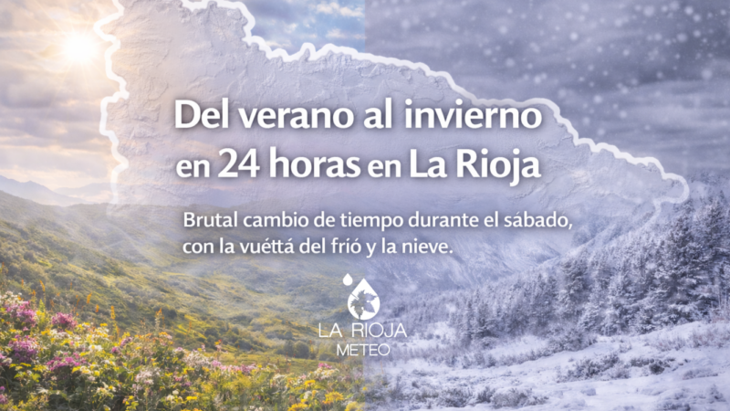 Cambio radical del tiempo en La Rioja: del calor al frío y la nieve en solo 24 horas