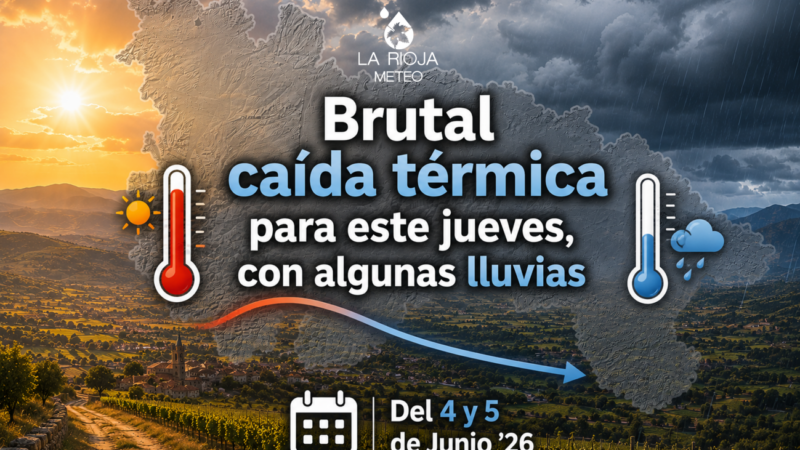 La Rioja pasa del calor al frío en horas: «vuelve la lluvia» y caen las temperaturas este jueves 4 de junio